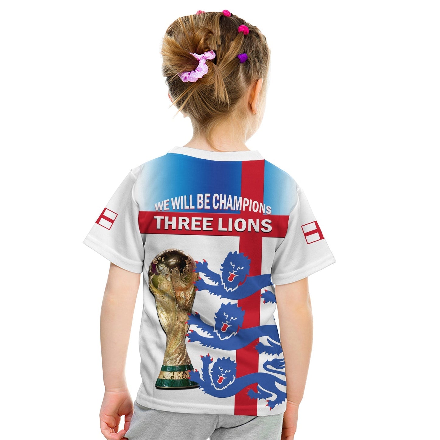 England Football T-Shirt Three Lions Champions World Cup 2022 Graphic Tee