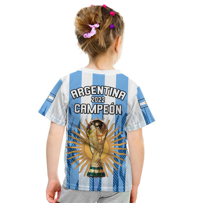 Argentina Football T-Shirt La Albiceleste Campeon Proud White 2022 Graphic Tee