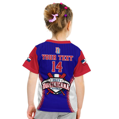 Custom Dominican Republic Baseball T-Shirt Version Blue Graphic Tee