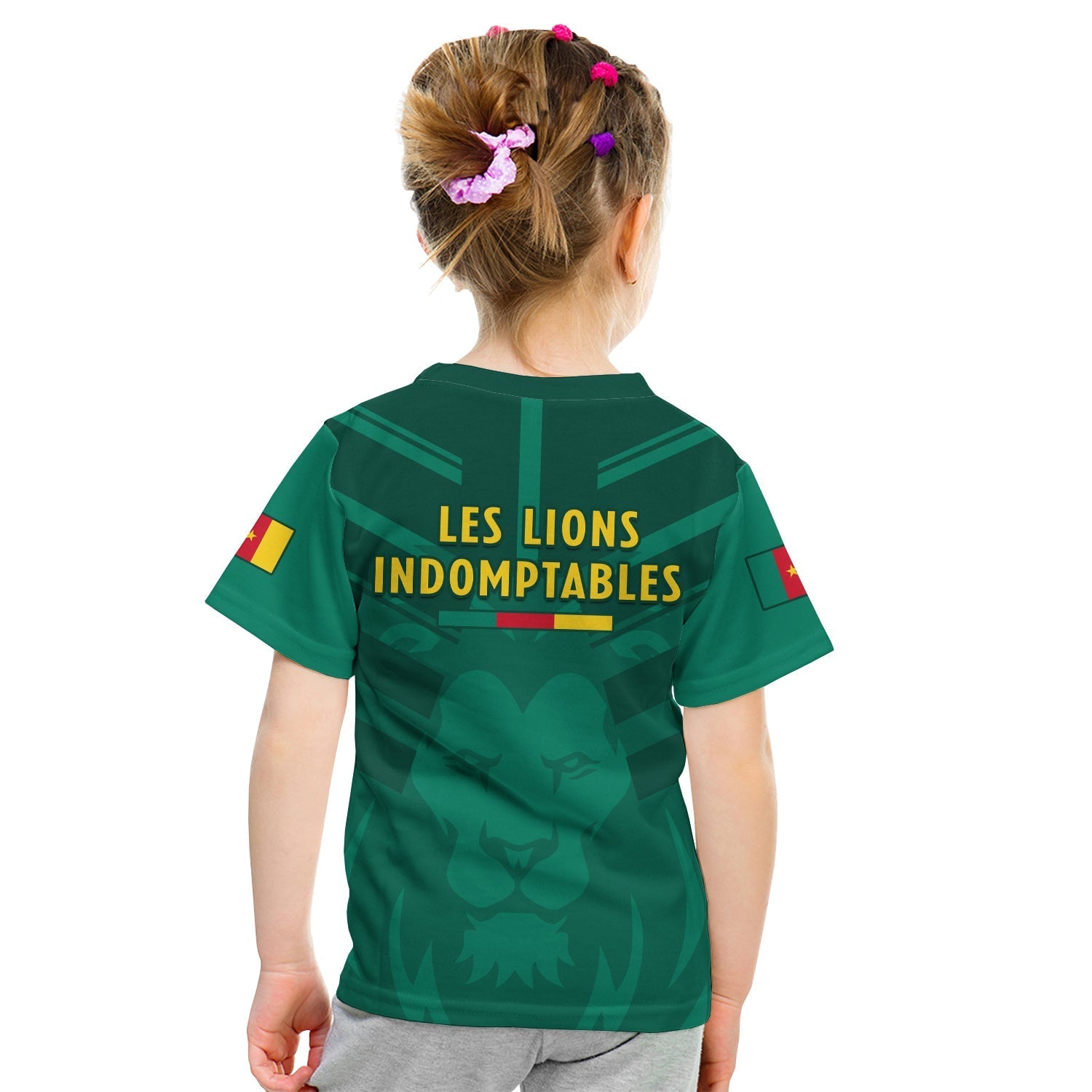 Cameroon Football T-Shirt Les Lions Indomptables Green World Cup 2022 Graphic Tee