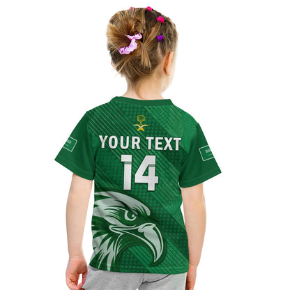 Custom Saudi Arabia Football T-Shirt Green Falcons World Cup 2022 Graphic Tee