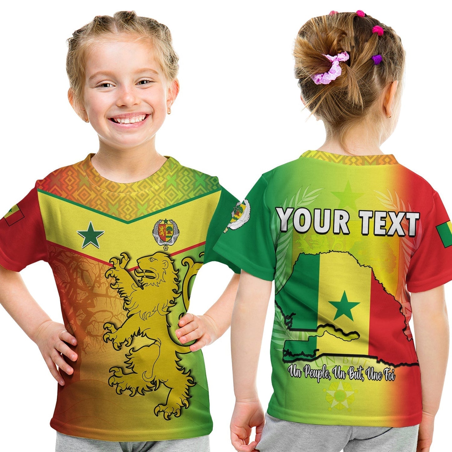 Custom Senegal T-Shirt Lion With Senegal Map Reggae Style Graphic Tee