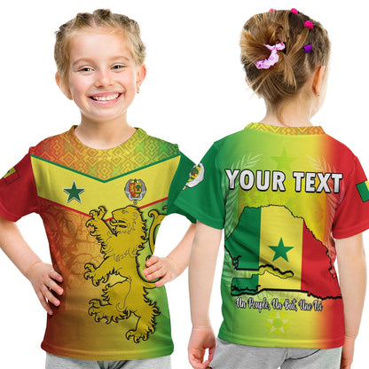 Custom Senegal T-Shirt Lion With Senegal Map Reggae Style Graphic Tee