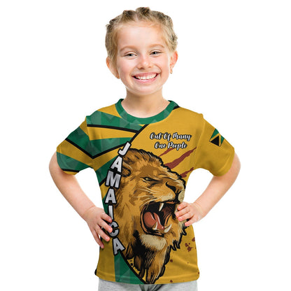Custom Jamaica Athletics T-Shirt Jamaican Flag Mix Lion Sporty Style Graphic Tee