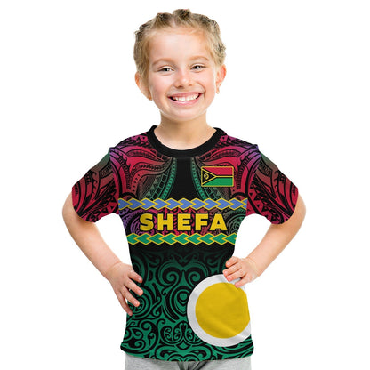 Shefa Province T-Shirt Vanuatu Pig Tusk Polynesian Flag Style Graphic Tee