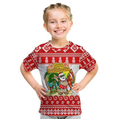 Custom Hawaii Christmas T-Shirt Kanaka Polynesian Santa Claus Mele Kalikimaka Graphic Tee