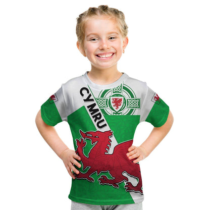 Custom Wales Football T-Shirt Come On Welsh Dragons With Celtic Knot Pattern Graphic Tee