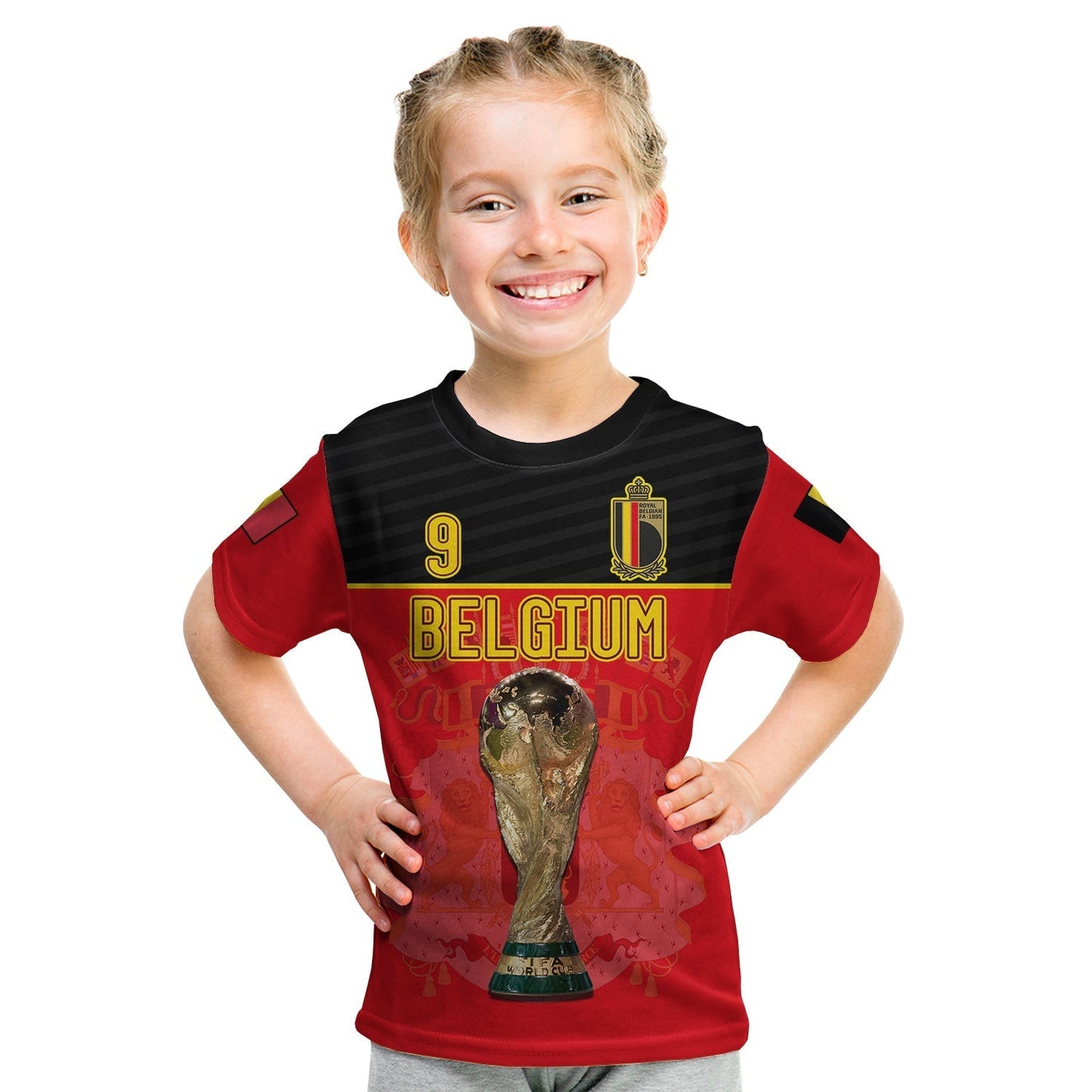 Custom Belgium T-Shirt Football 2022 De Rode Duivels Sporty Style Graphic Tee