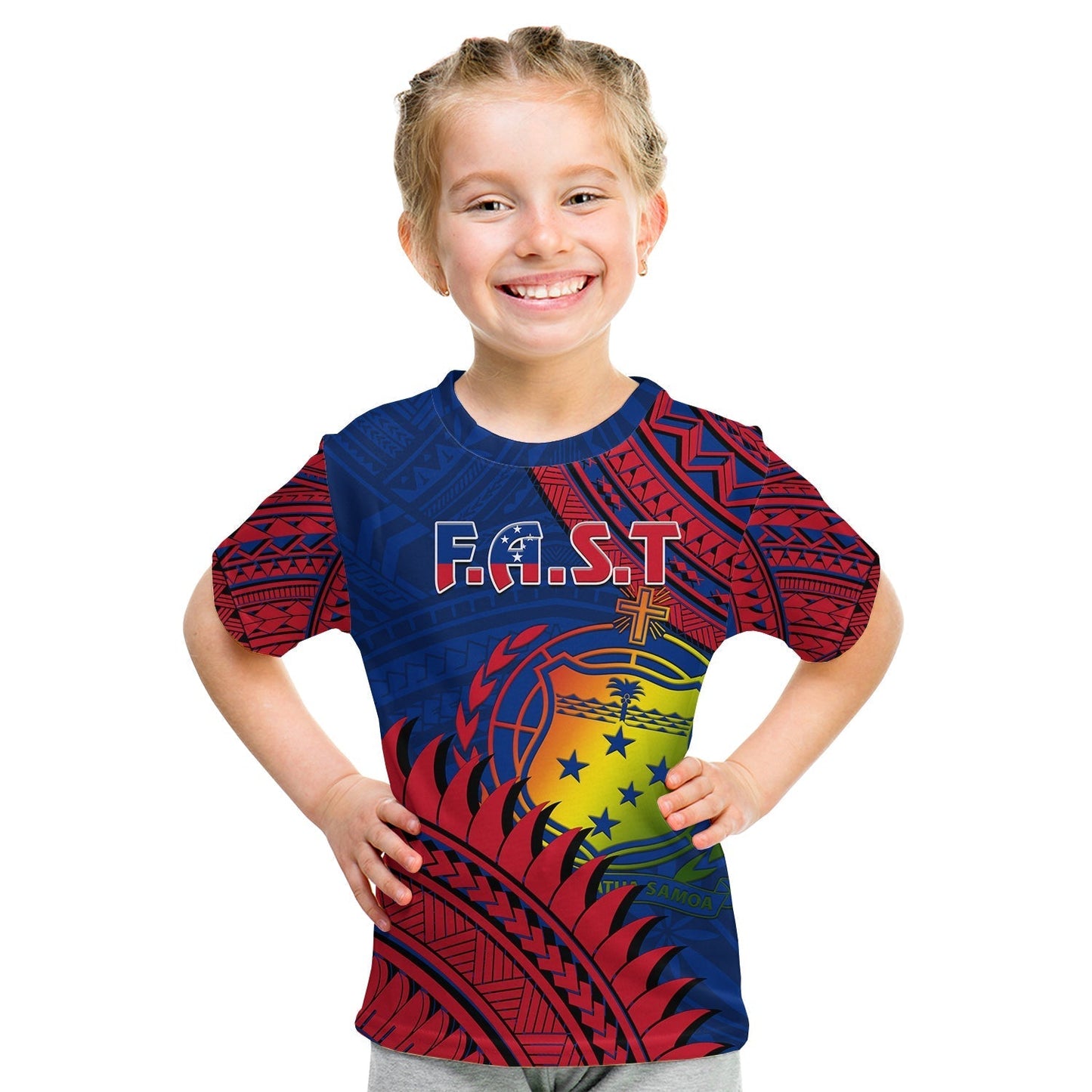 F.A.S.T Samoa T-Shirt Samoan Coat Of Arms Polynesian Pattern Graphic Tee