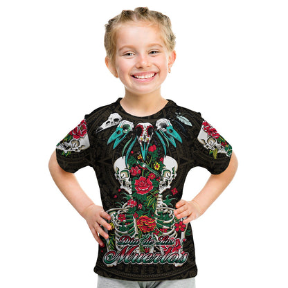 Mexico T-Shirt Floral Skull Dia De Los Muertos Graphic Tee