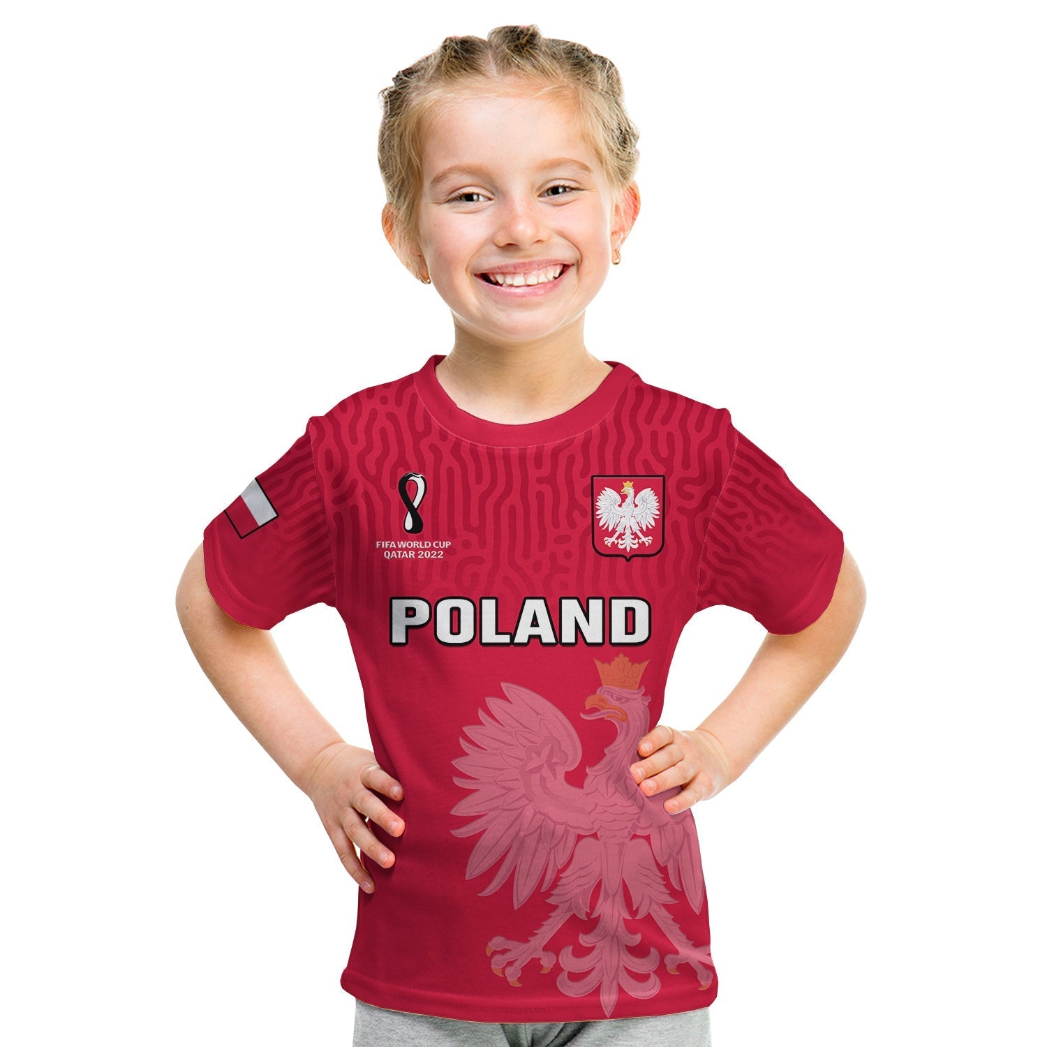 Poland Football T-Shirt Polska World Cup 2022 Red Graphic Tee