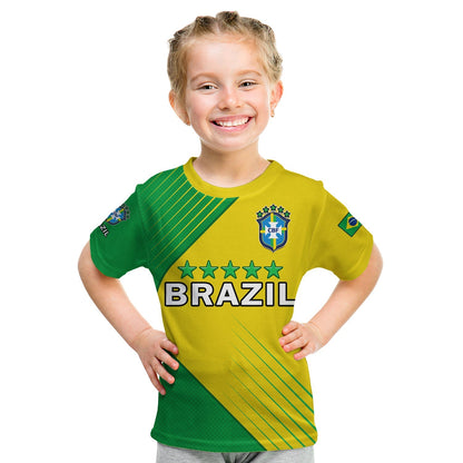 Custom Brazil Football T-Shirt Brasil Map Come On Canarinho Sporty Style Graphic Tee
