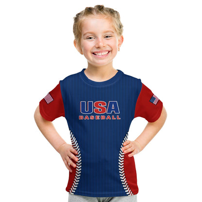 Custom United States T-Shirt USA Baseball Sporty Style Graphic Tee