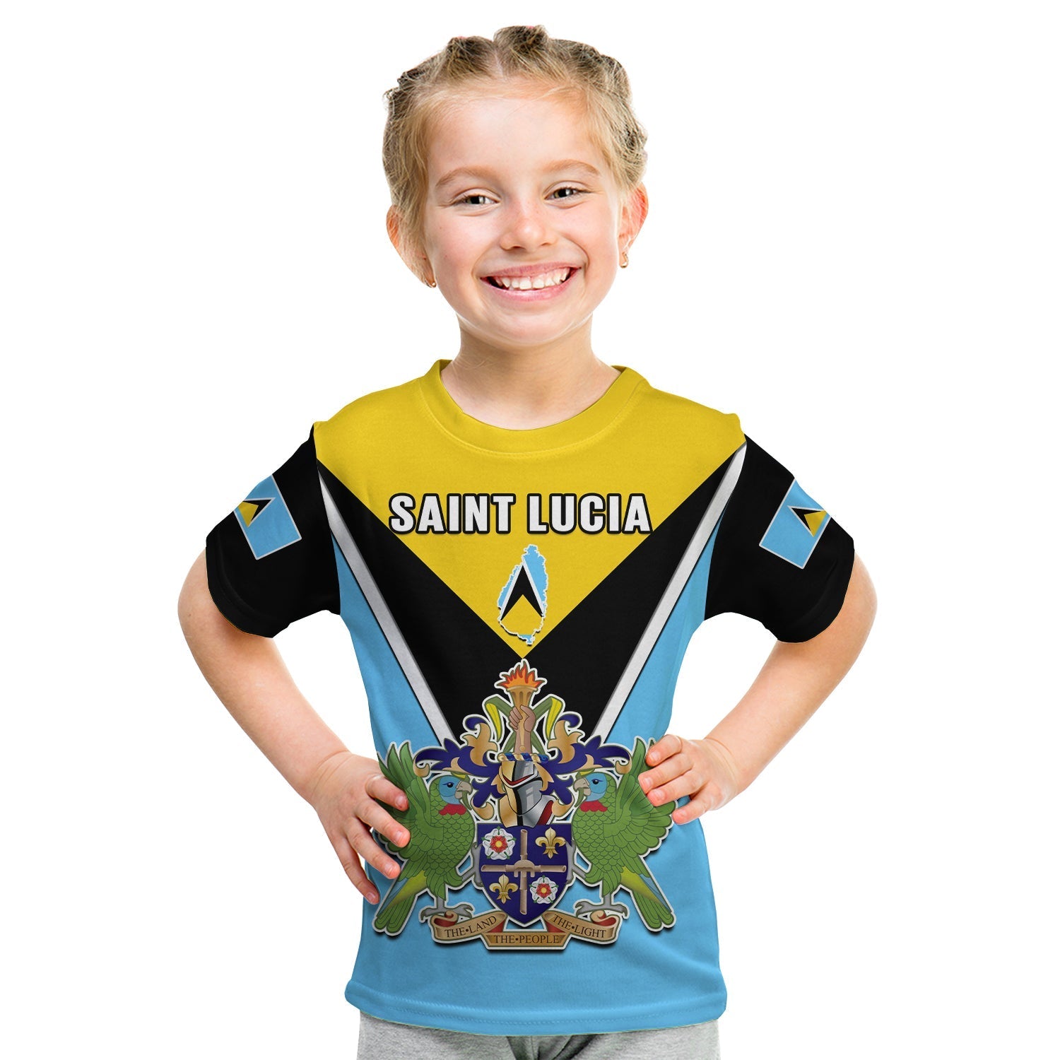 Saint Lucia T-Shirt Happy 44 Years Of Independence Graphic Tee