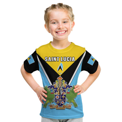 Saint Lucia T-Shirt Happy 44 Years Of Independence Graphic Tee