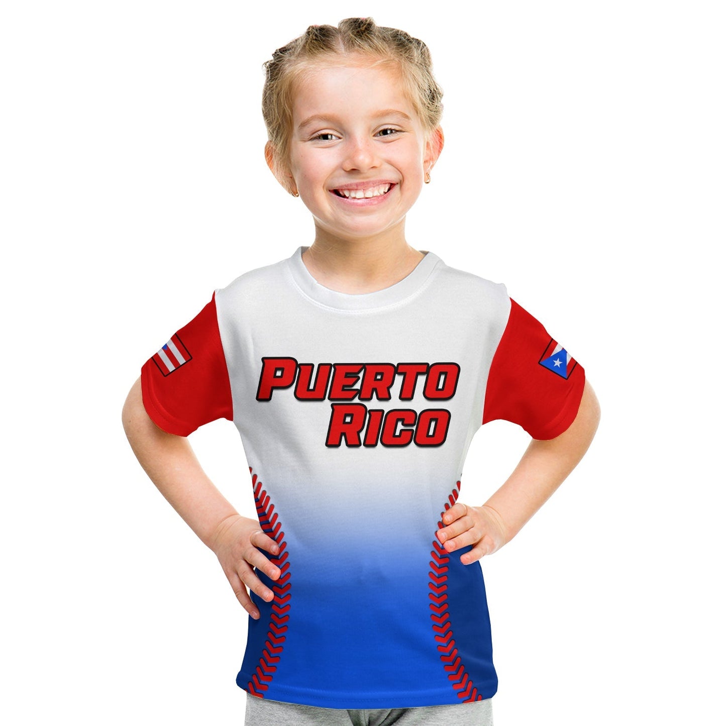 Custom Puerto Rico T-Shirt Baseball Sporty Version Graphic Tee