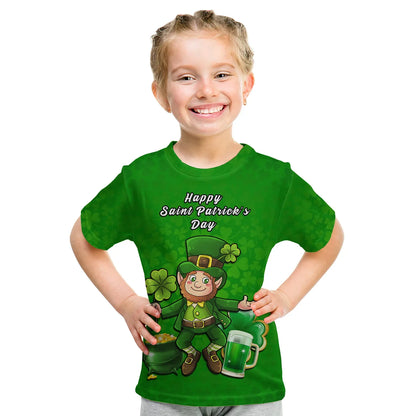 Ireland T-Shirt Saint Patricks Day Happy Leprechaun And Shamrock Graphic Tee
