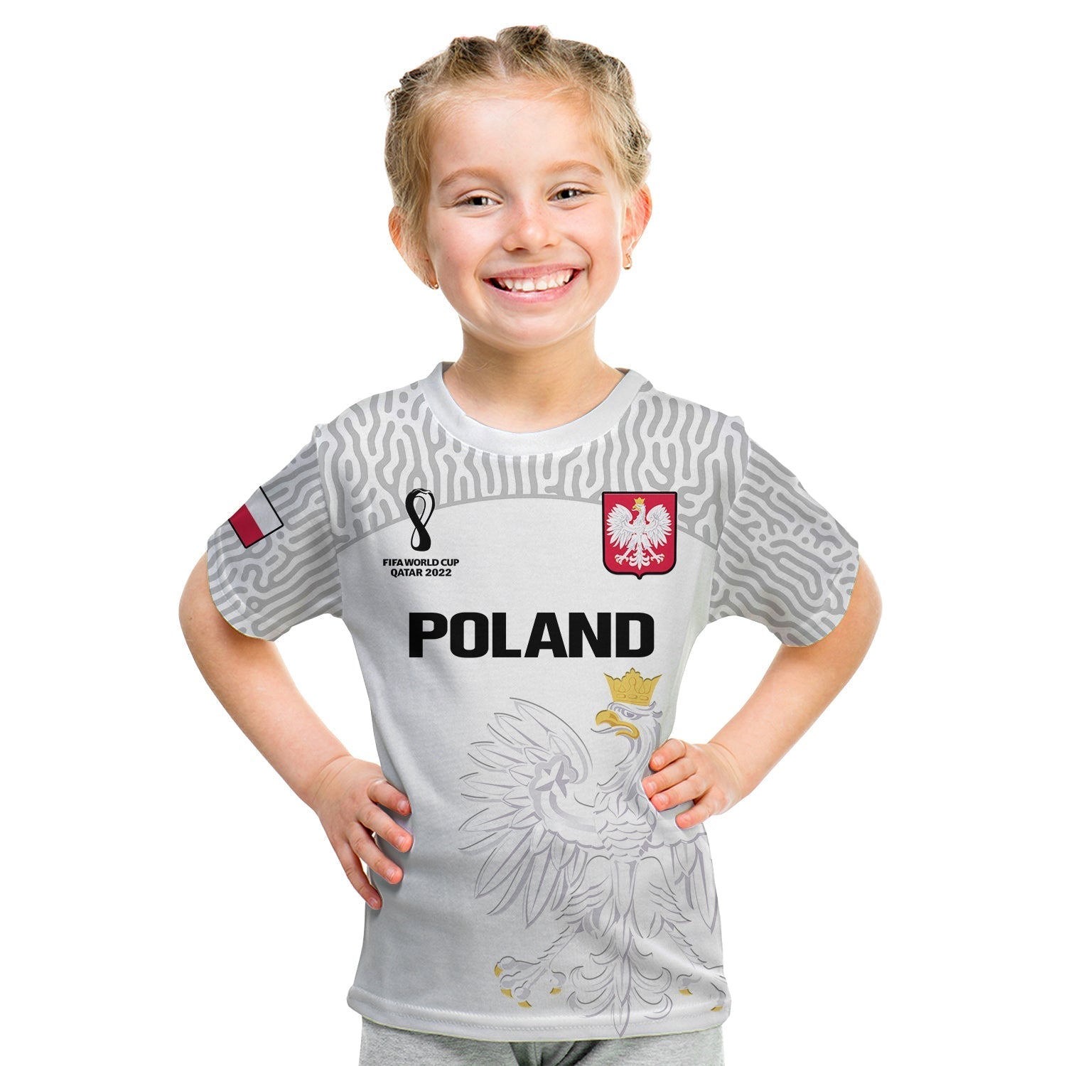 Custom Poland Football T-Shirt Polska World Cup 2022 White Graphic Tee