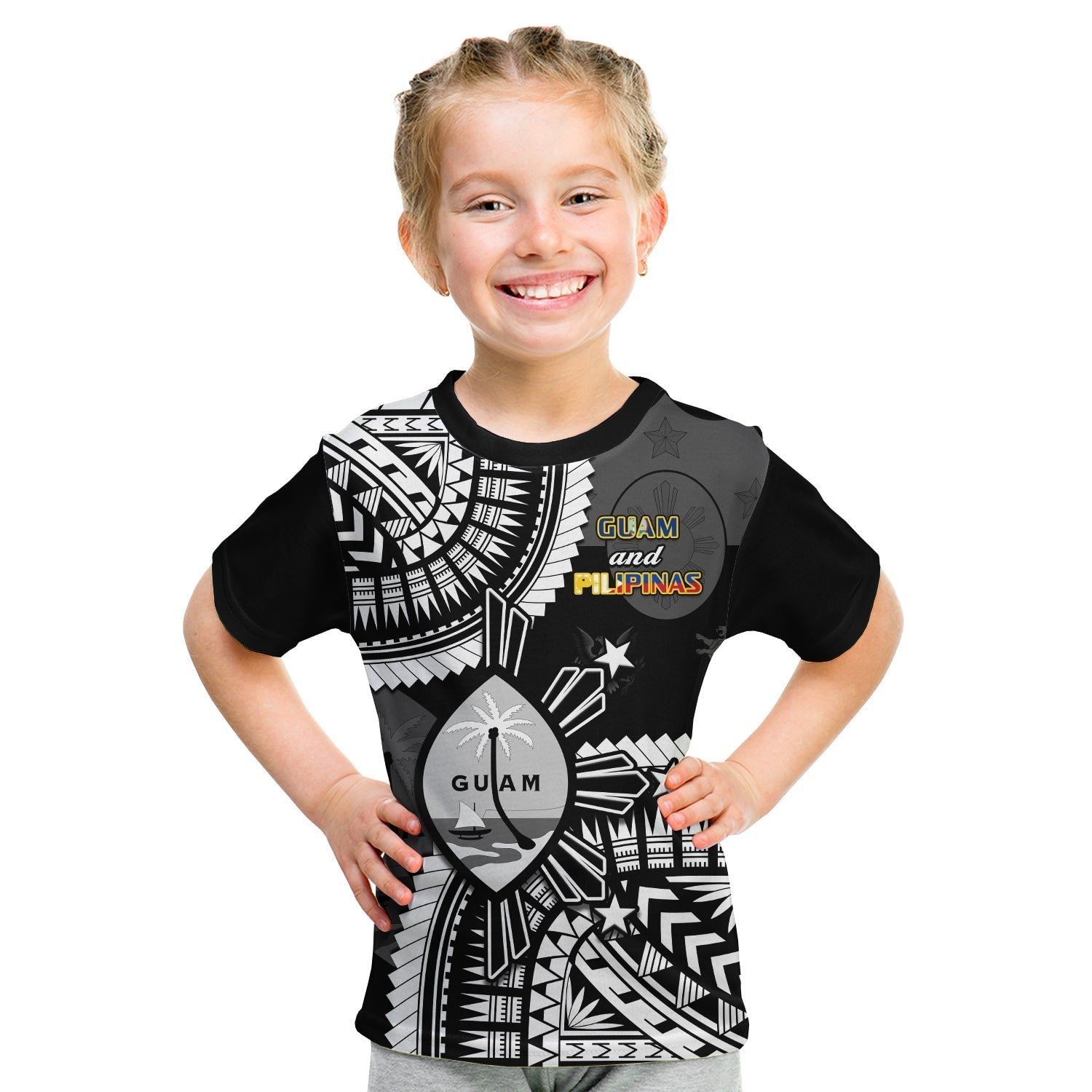 Guam and Philippines T-Shirt Guaman Filipinas Together Black Graphic Tee