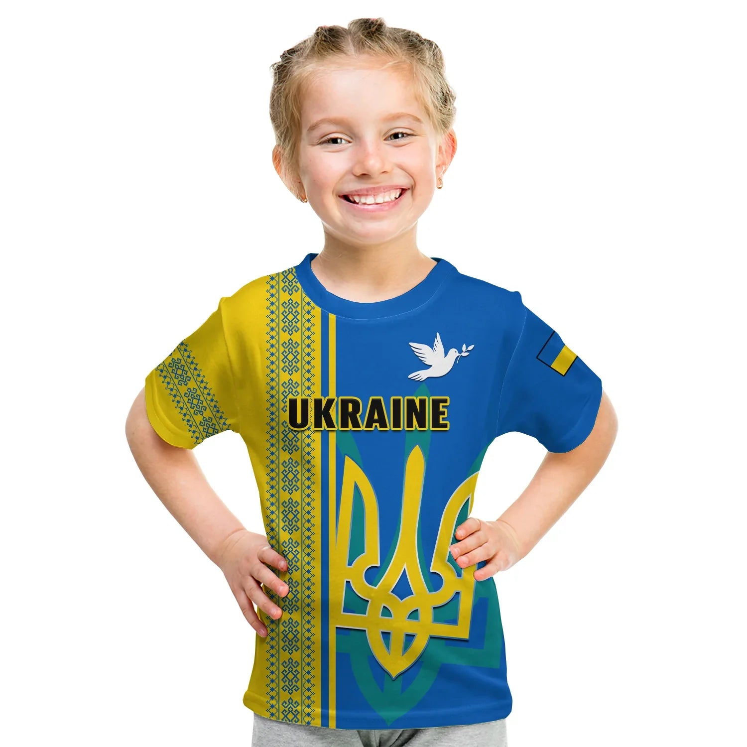 Ukraine Unity Day T-Shirt Folk Ukrainian Coat Of Arms Graphic Tee