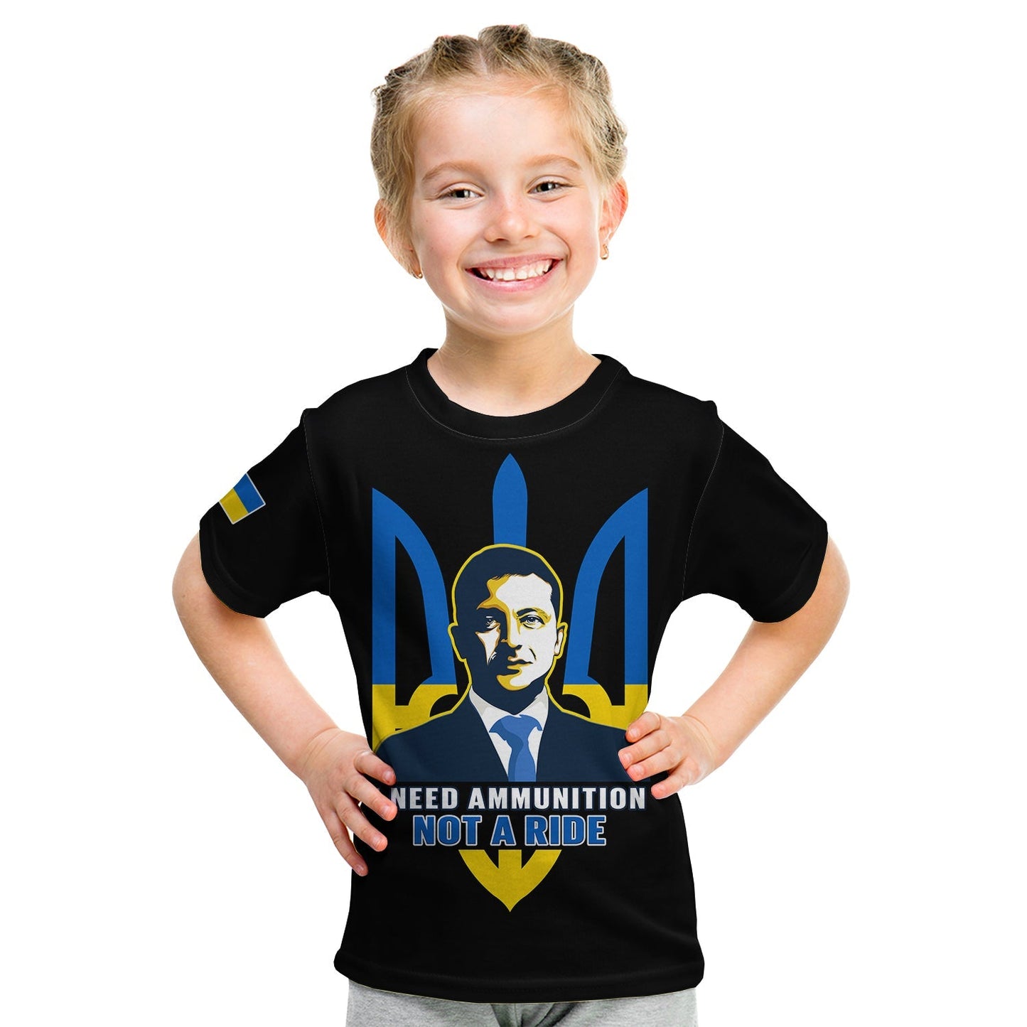 Ukraine T-Shirt Ukraine Gold Trident Slava Ukraini Black Graphic Tee