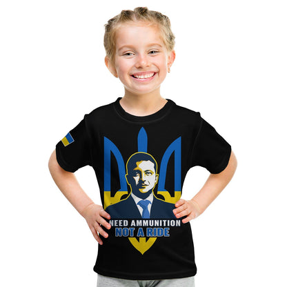 Ukraine T-Shirt Ukraine Gold Trident Slava Ukraini Black Graphic Tee