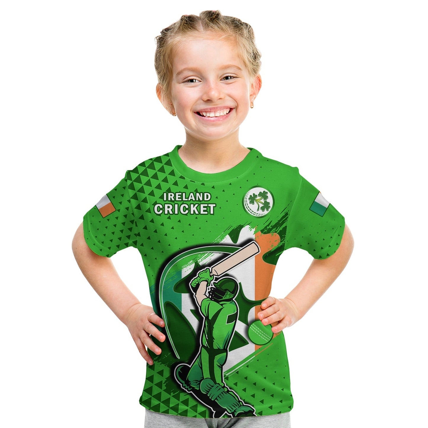 Custom Ireland Cricket T-Shirt Irish Flag Shamrock Sporty Style Graphic Tee