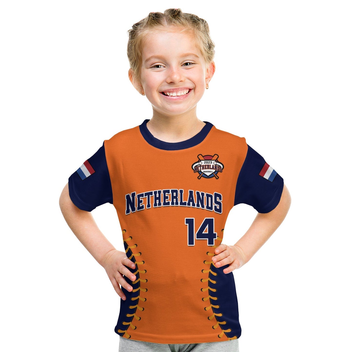 Custom Netherlands Baseball T-Shirt Sporty Style Graphic Tee