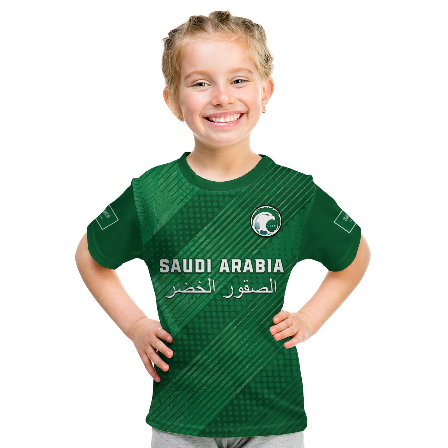 Custom Saudi Arabia Football T-Shirt Green Falcons World Cup 2022 Graphic Tee