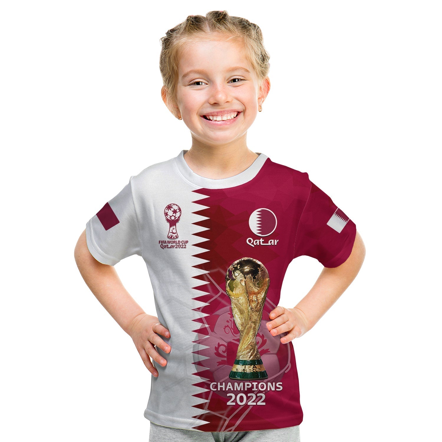 Custom Qatar Football T-Shirt Annabi Champions Proud WC 2022 Graphic Tee