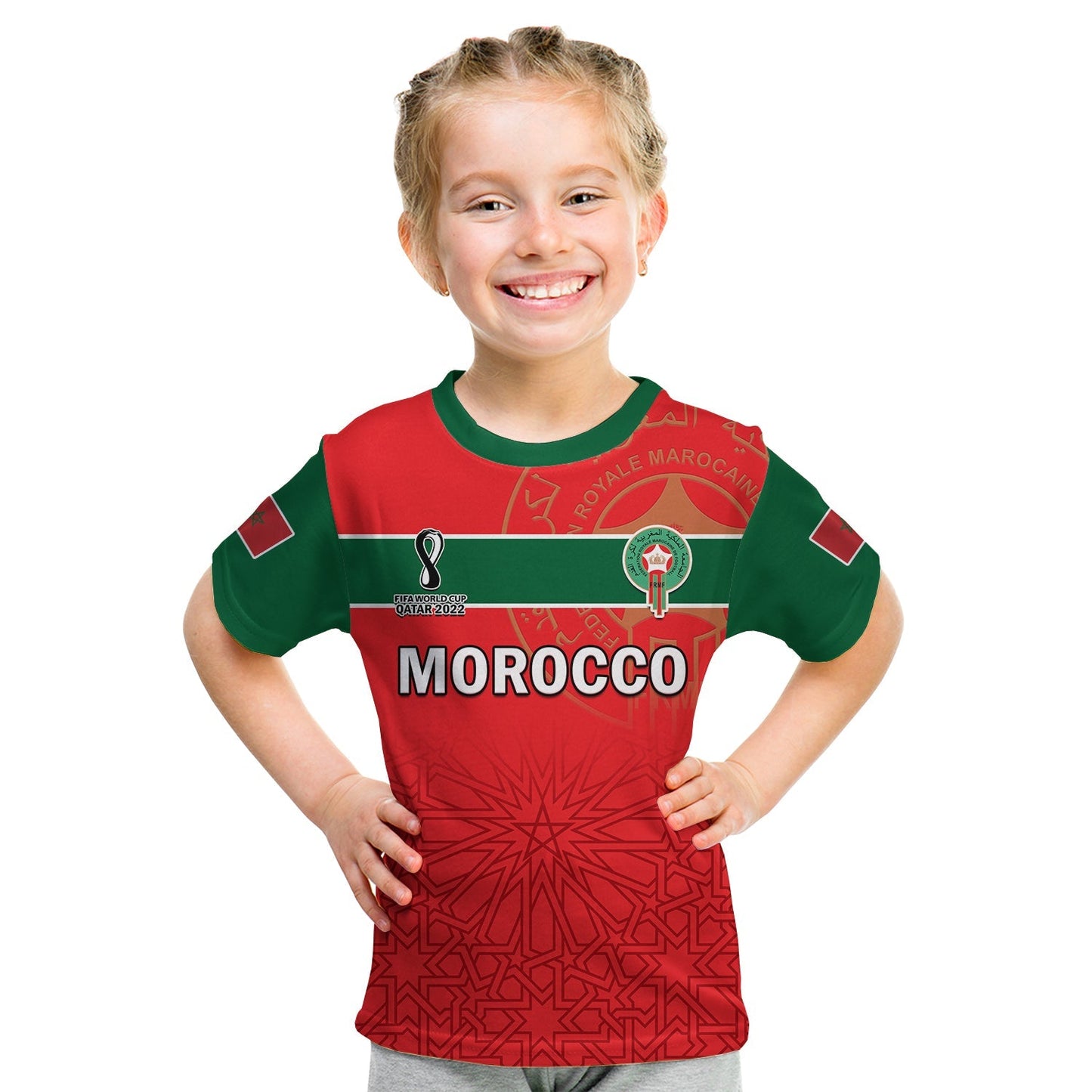 Custom Morocco Football T-Shirt Atlas Lions Red World Cup 2022 Graphic Tee