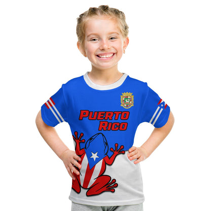 Custom Puerto Rico T-Shirt Coqui Frog Simple Style Graphic Tee