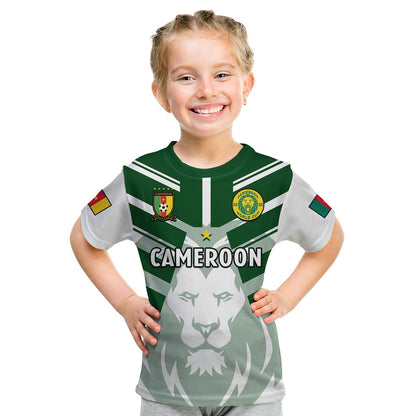 Custom Cameroon Football T-Shirt Les Lions Indomptables White World Cup 2022 Graphic Tee