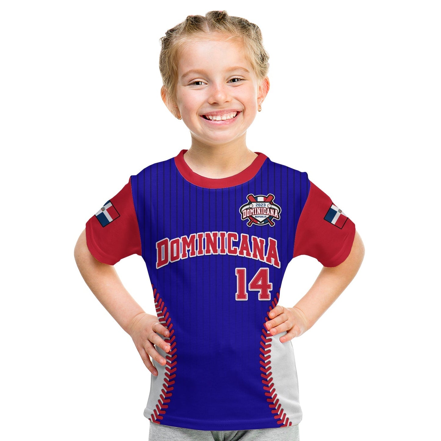 Custom Dominican Republic Baseball T-Shirt Version Blue Graphic Tee
