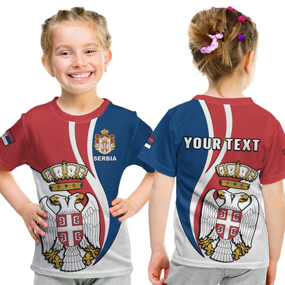 Custom Serbia T-Shirt Happy Serbian Statehood Day With Coat Of Arms Graphic Tee