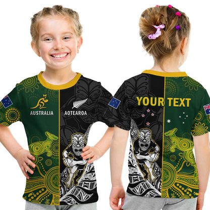 Custom Australia Rugby Mix Aotearoa Rugby T-Shirt Wallabies All Black Special Version Graphic Tee