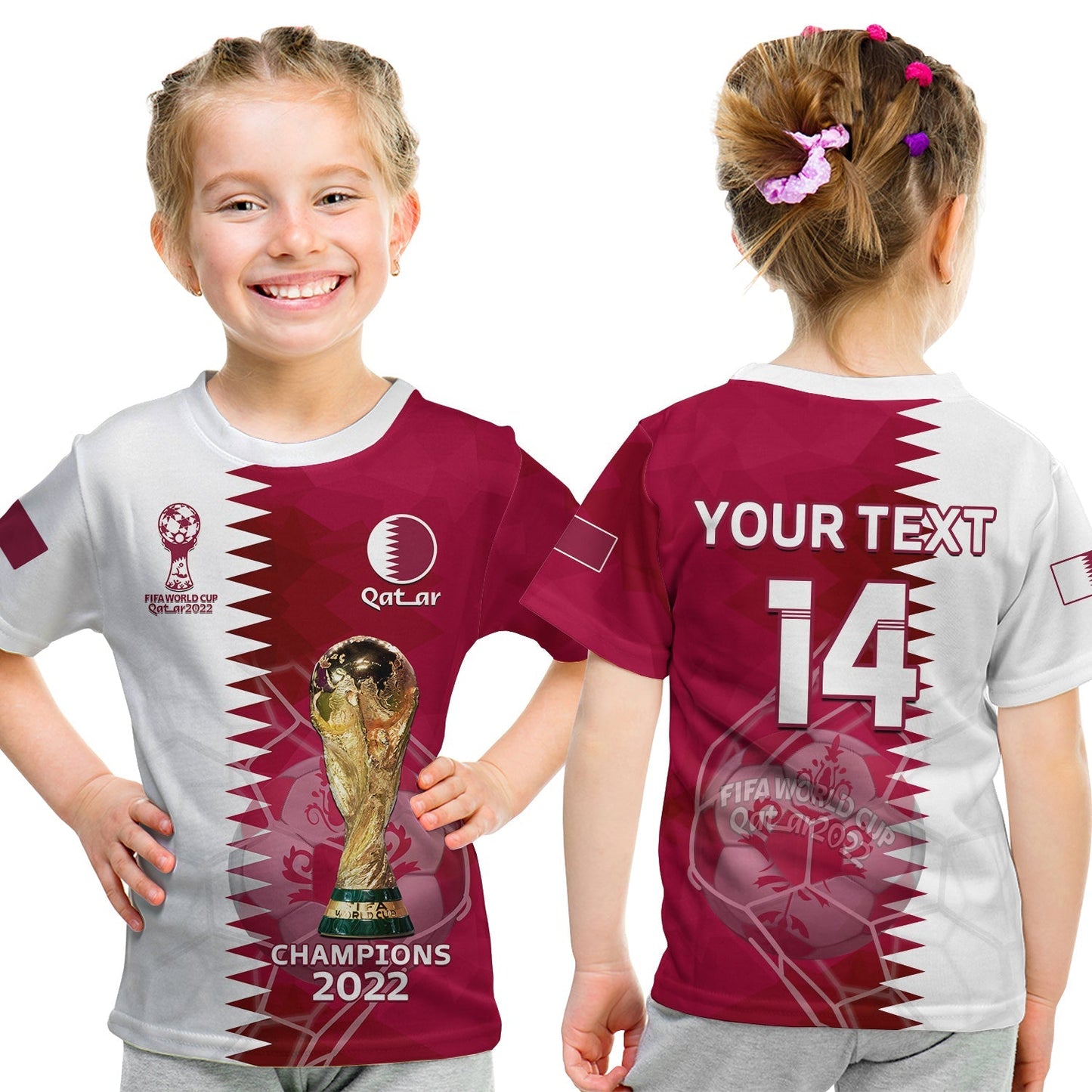 Custom Qatar Football T-Shirt Annabi Champions Proud WC 2022 Graphic Tee