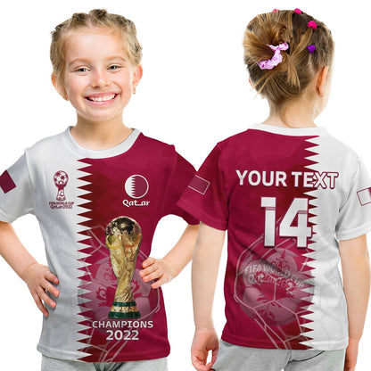 Custom Qatar Football T-Shirt Annabi Champions Proud WC 2022 Graphic Tee