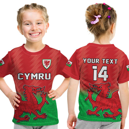 Custom Wales Football T-Shirt World Cup 2022 Come On Cymru Yma O Hyd Graphic Tee