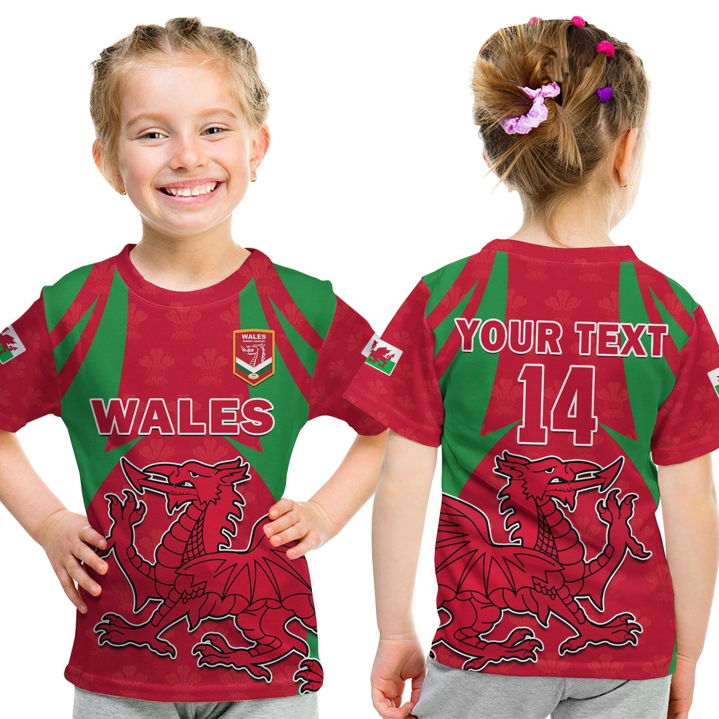 Custom Wales Rugby T-Shirt The Dragons National Team Come On Cymru Graphic Tee