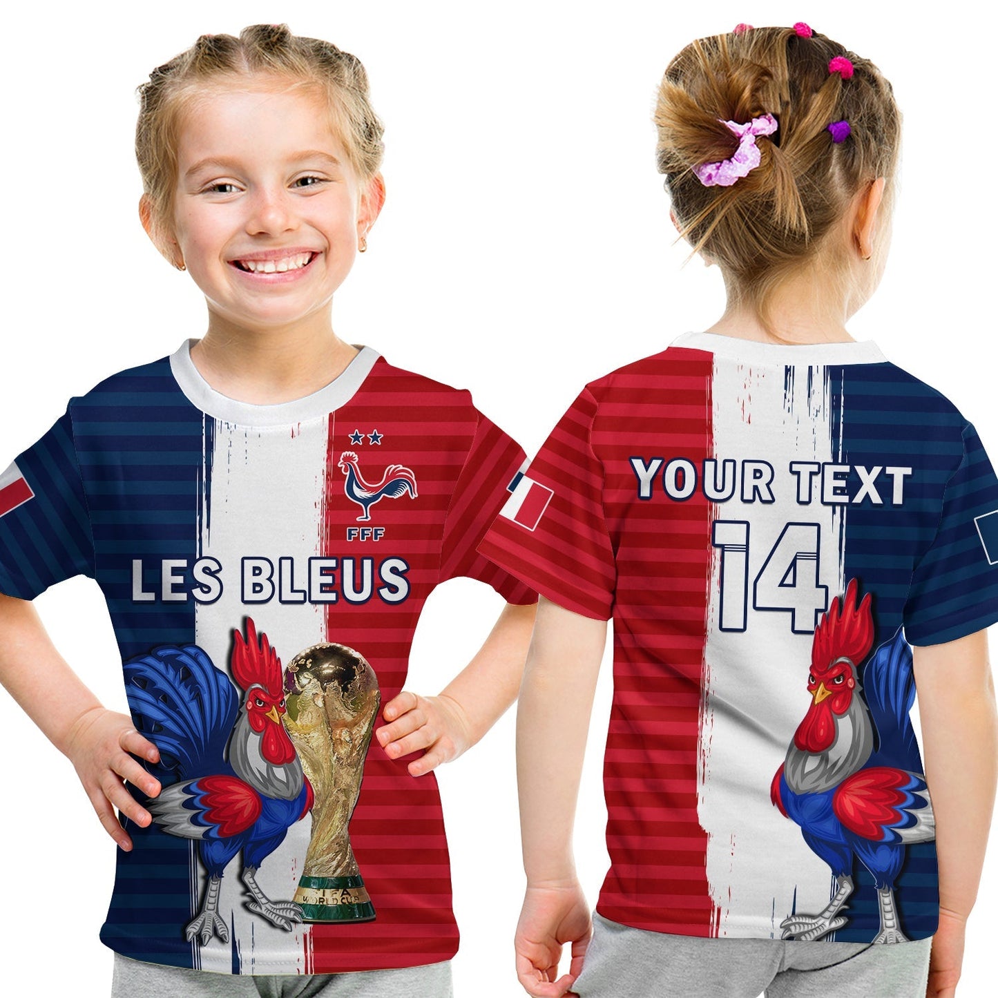 Custom France Football T-Shirt Les Bleus Champions World Cup 2022 Graphic Tee