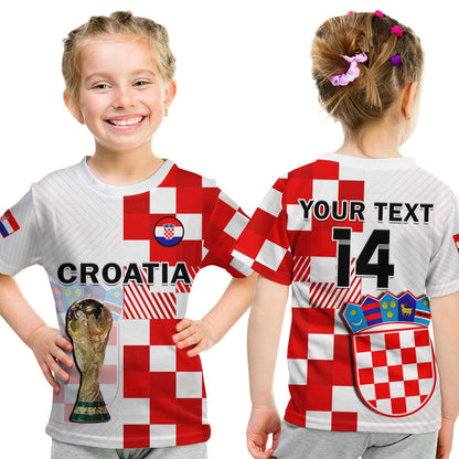 Custom Croatia Football T-Shirt Hrvatska Checkerboard Champions WC 2022 Graphic Tee