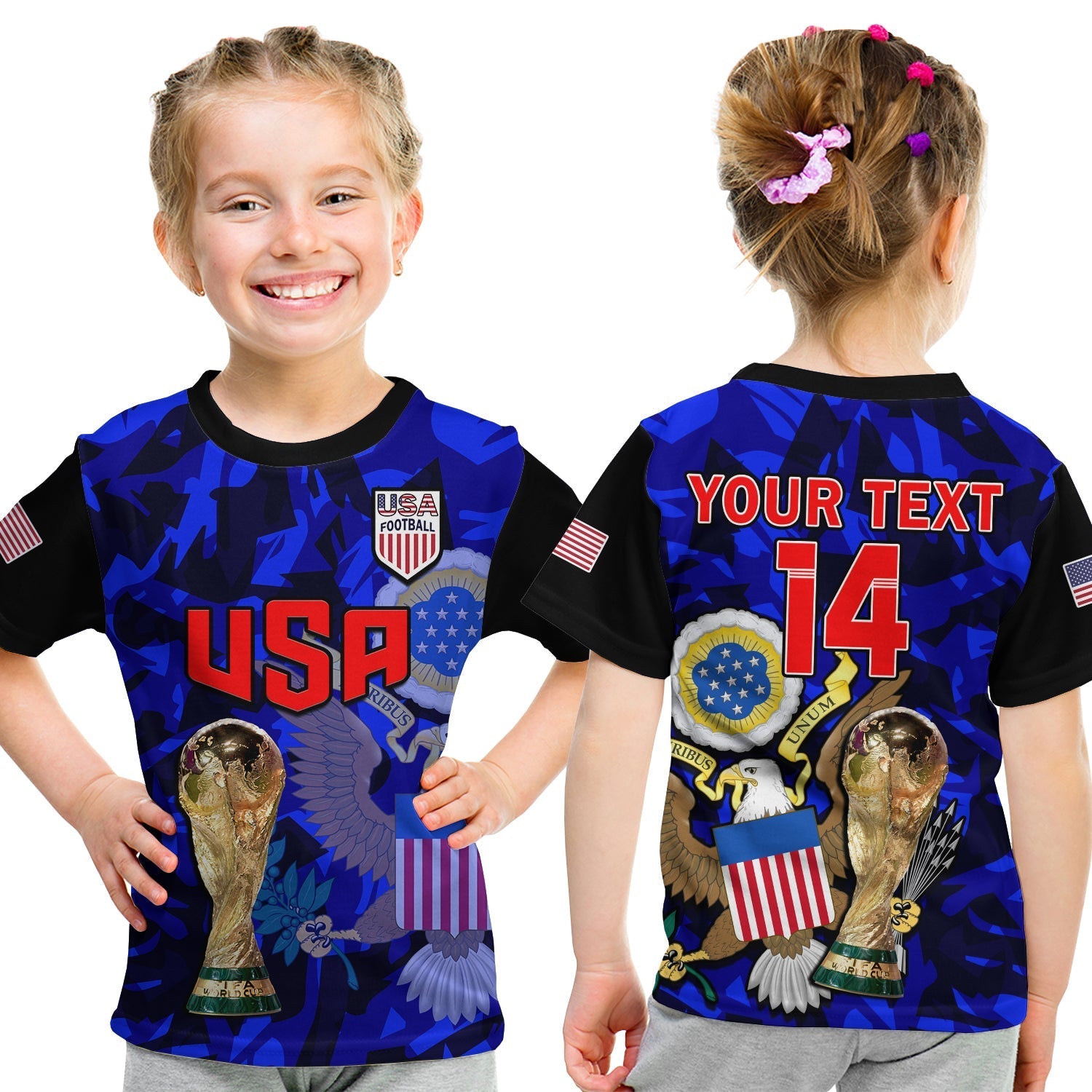 Custom USA Football T-Shirt The Yanks Champions WC 2022 Graphic Tee