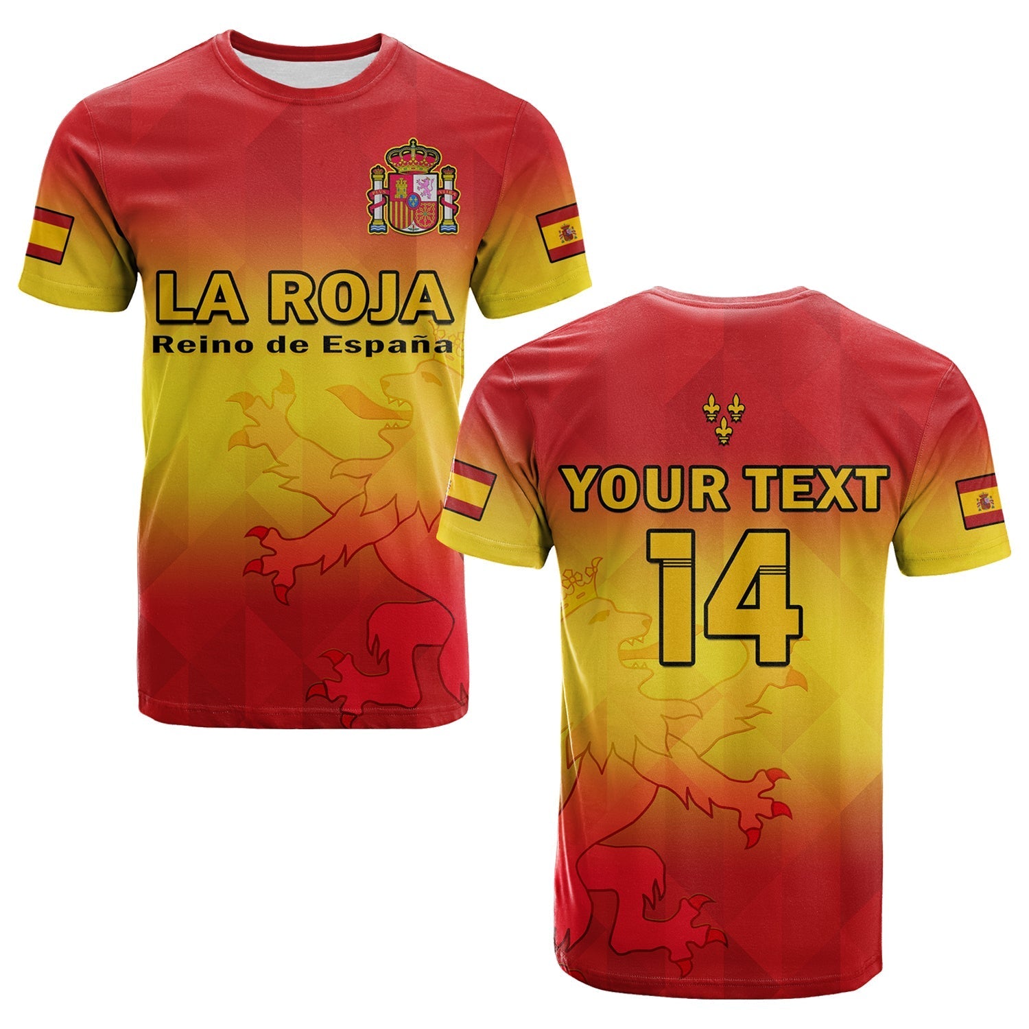 Custom Spain Football T-Shirt La Roja World Cup 2022 Graphic Tee