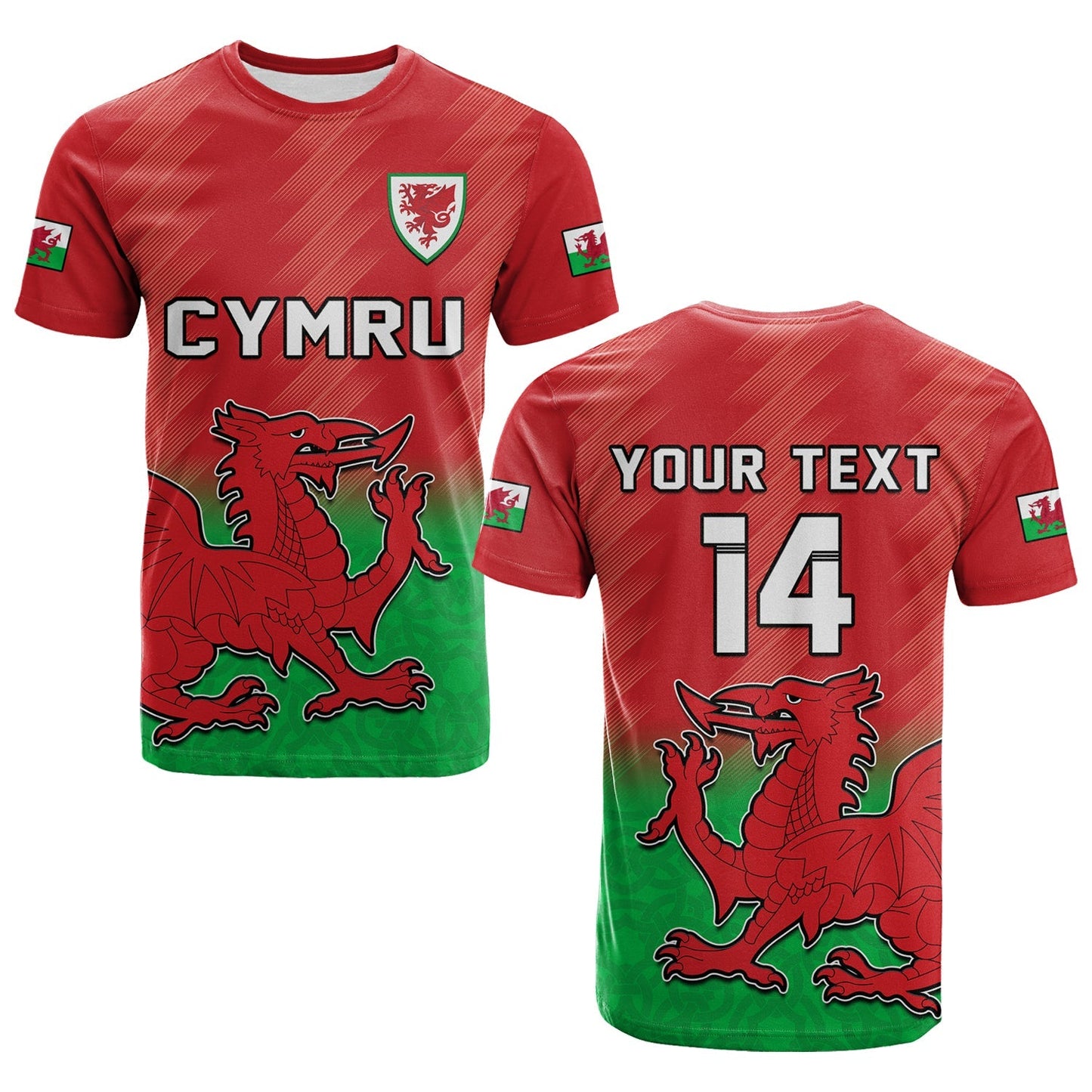 Custom Wales Football T-Shirt World Cup 2022 Come On Cymru Yma O Hyd Graphic Tee