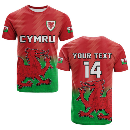 Custom Wales Football T-Shirt World Cup 2022 Come On Cymru Yma O Hyd Graphic Tee