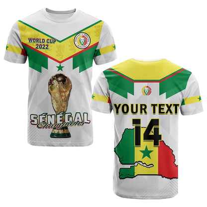 Custom Senegal Football T-Shirt Champions WC 2022 Graphic Tee