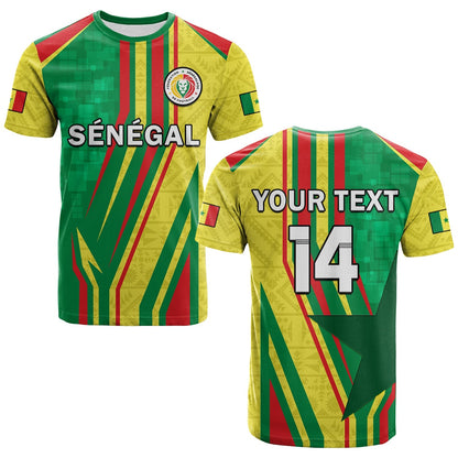 Custom Senegal Football T-Shirt Allez Les Lions Sporty Style Graphic Tee