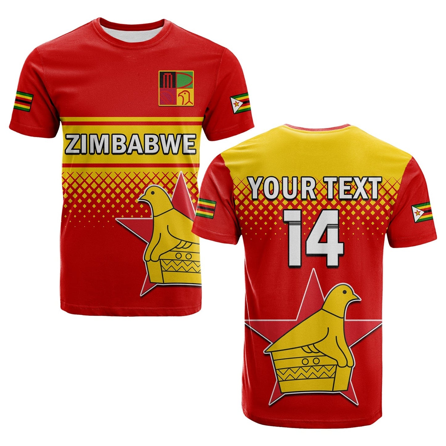 Custom Zimbabwe Cricket T-Shirt The Chevrons ODI Style Graphic Tee