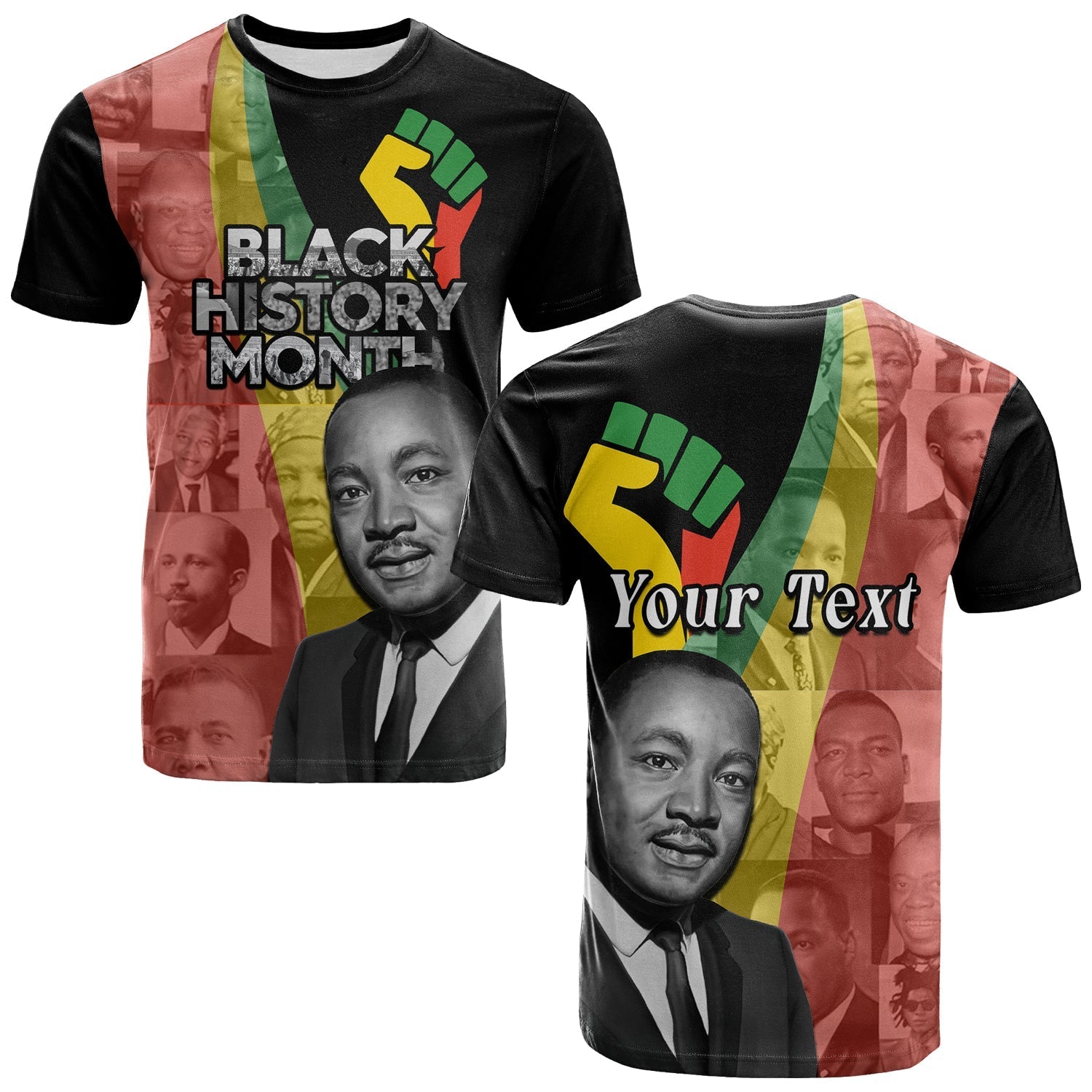 Custom Civil Rights Leaders T-Shirt African American Black History Month Graphic Tee